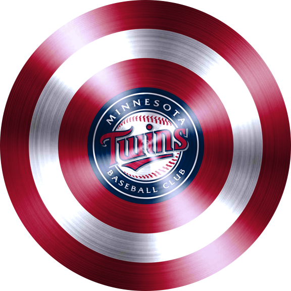 Captain American Shield With Minnesota Twins Logo vinyl decal